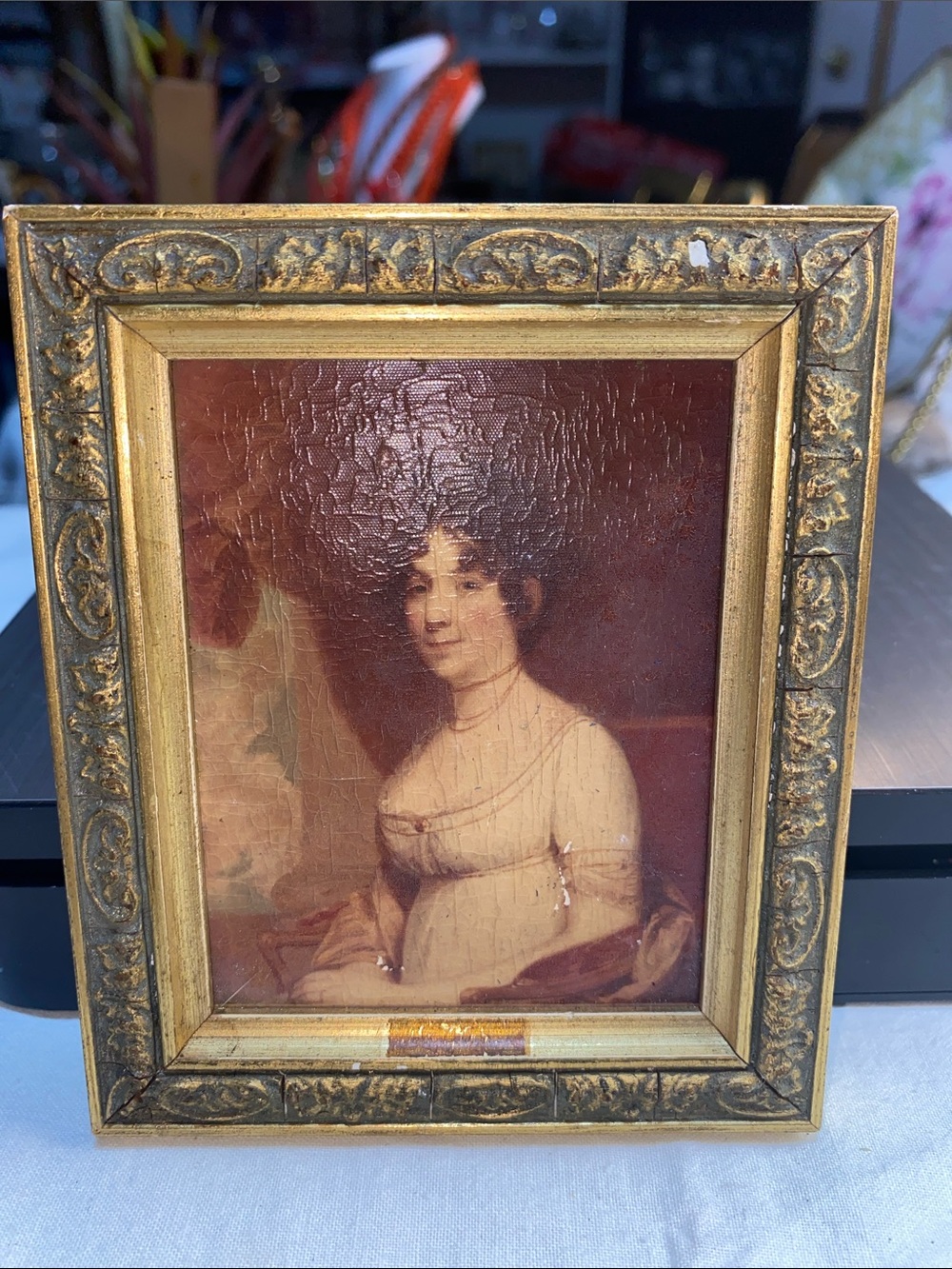 Miniature portrait, Dolly, Madison White House souvenir from Patricia Nixon